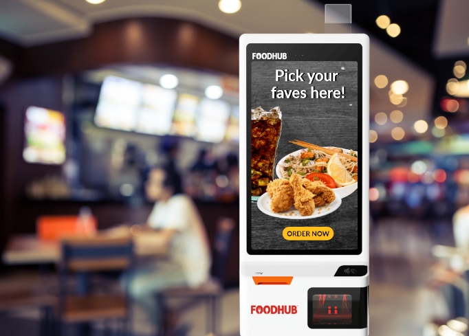Self-service cafe kiosk for quick and easy ordering